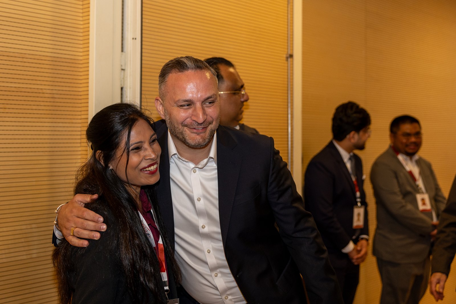 Attendees registering